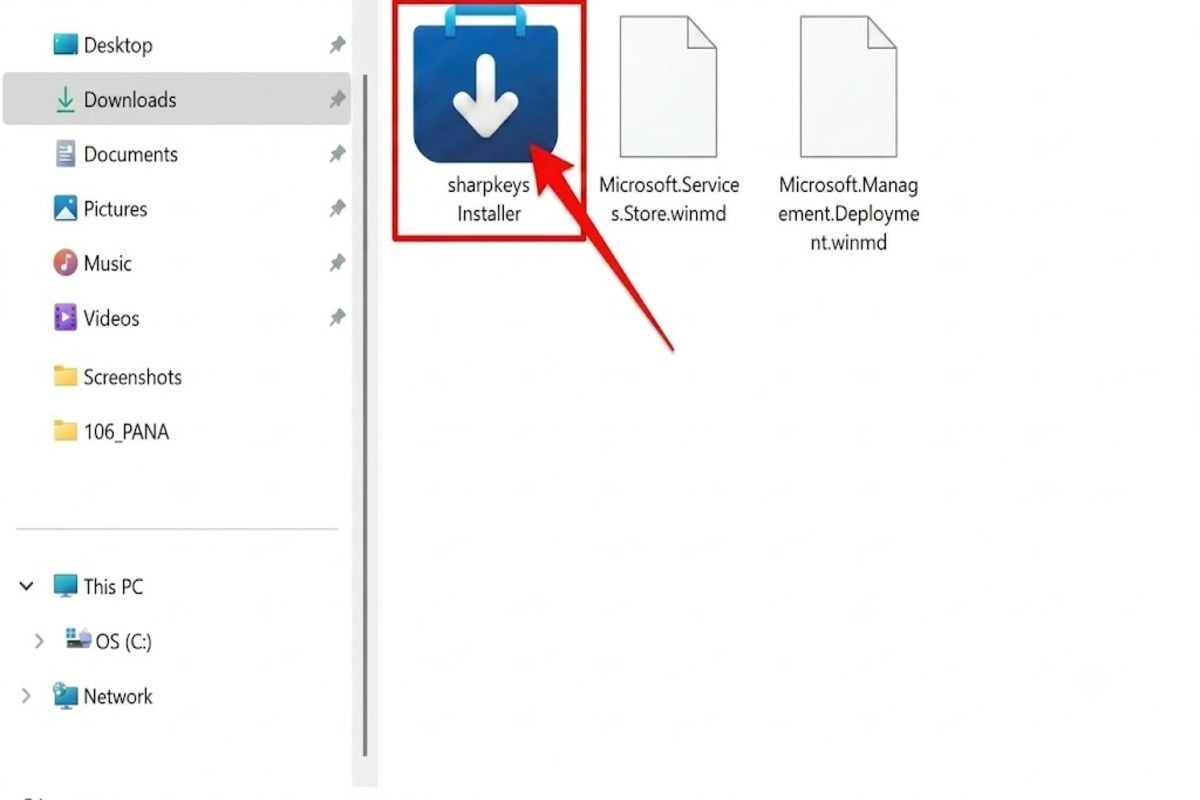 Nhấn đúp vào file cài đặt SharpKeys