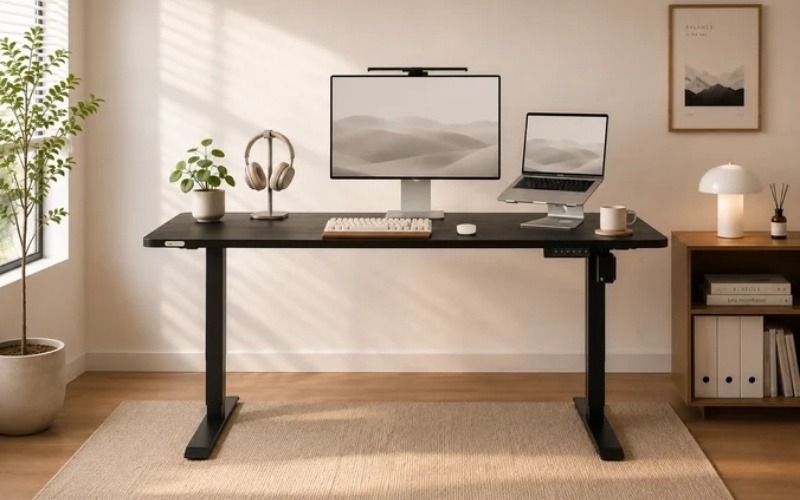Kết cấu thép của khung bàn nâng hạ Motion S vô cùng vững chãi với tải trọng 70kg