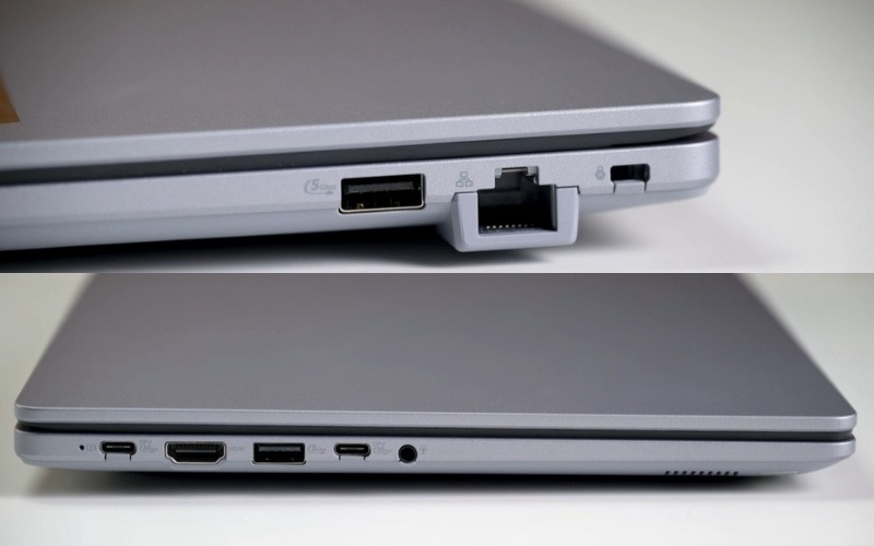ASUS ExpertBook P1403CVA-C7H321T-63WS trang bị đầy đủ cổng kết nối, dễ dàng liên kết thiết bị ngoại vi mà không cần hub