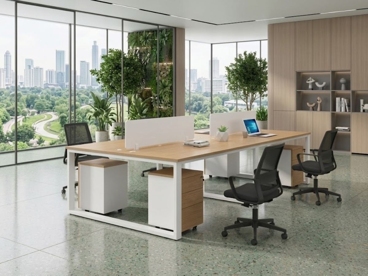 Setup bàn 2.4m giúp team làm việc thoải mái và hiệu quả