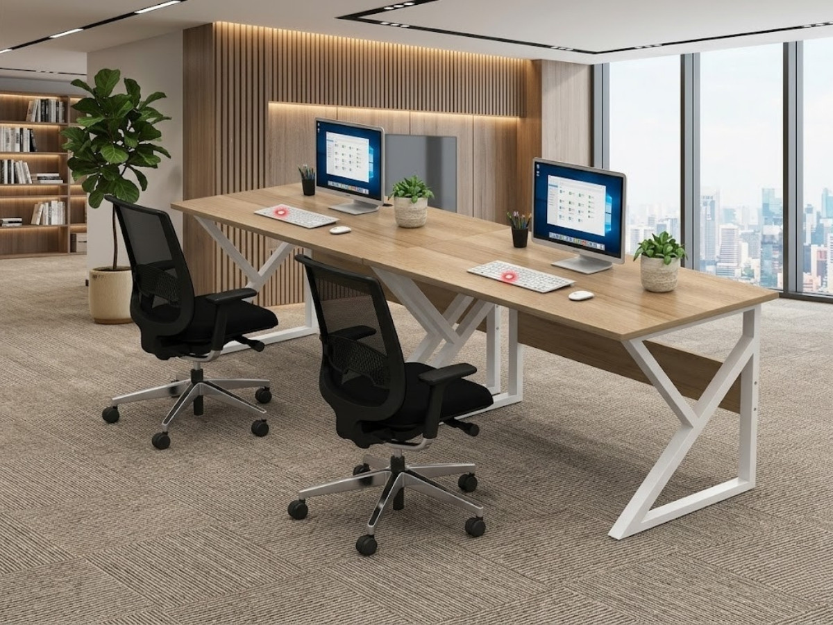 Bàn 2m4 chân K cho workspace sáng tạo và năng động