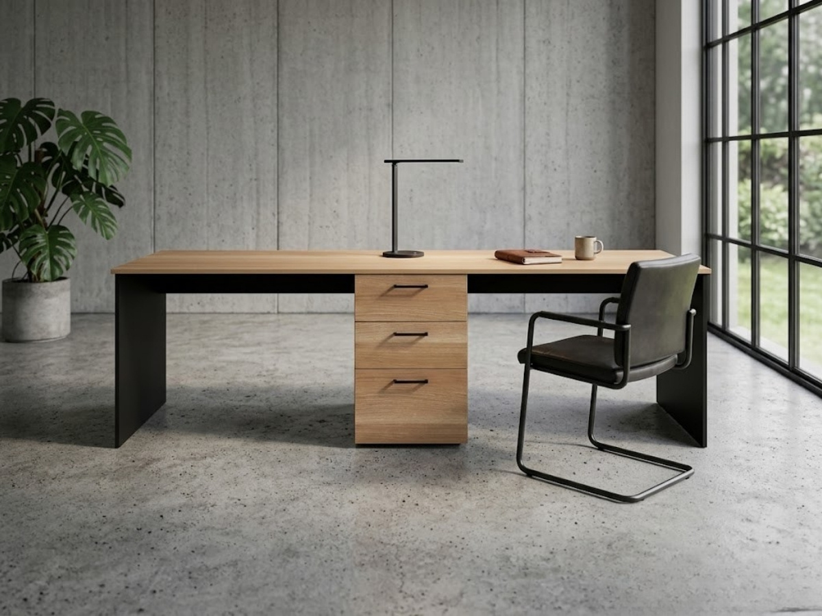 Thiết kế liền khối giúp workspace gọn gàng, đồng bộ Thiết kế liền khối giúp workspace gọn gàng, đồng bộ