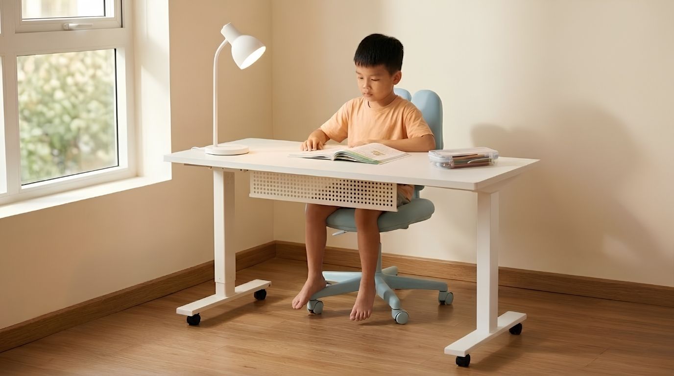 Bàn học điều chỉnh độ cao giúp phù hợp với sự phát triển chiều cao của trẻ Bàn học điều chỉnh độ cao giúp phù hợp với sự phát triển chiều cao của trẻ