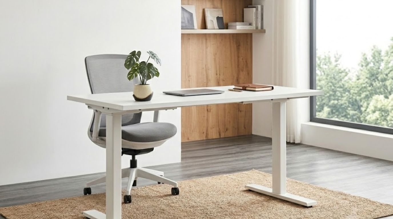 Pure Edge Base màu trắng giúp góc làm việc sáng sủa và rộng rãi hơn Pure Edge Base màu trắng giúp góc làm việc sáng sủa và rộng rãi hơn