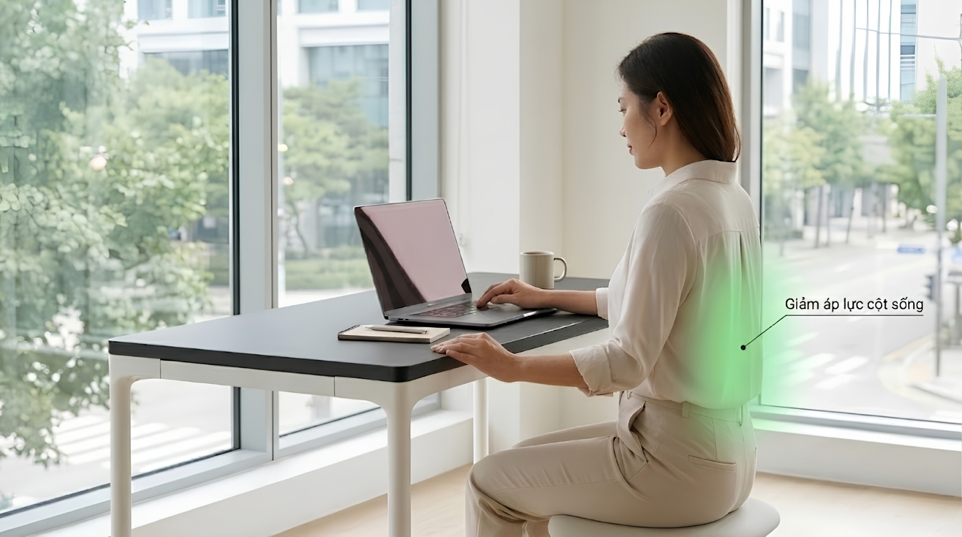 Bàn nâng hạ giúp chuyển đổi linh hoạt giữa ngồi và đứng