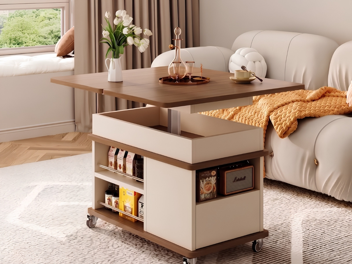 Bàn sofa nâng hạ gỗ công nghiệp lõi chống ẩm Bàn sofa nâng hạ gỗ công nghiệp lõi chống ẩm
