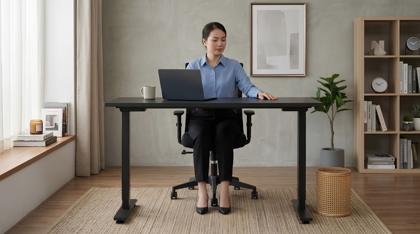 Chiều cao bàn làm việc tiêu chuẩn giúp duy trì tư thế ngồi đúng và thoải mái Chiều cao bàn làm việc tiêu chuẩn giúp duy trì tư thế ngồi đúng và thoải mái