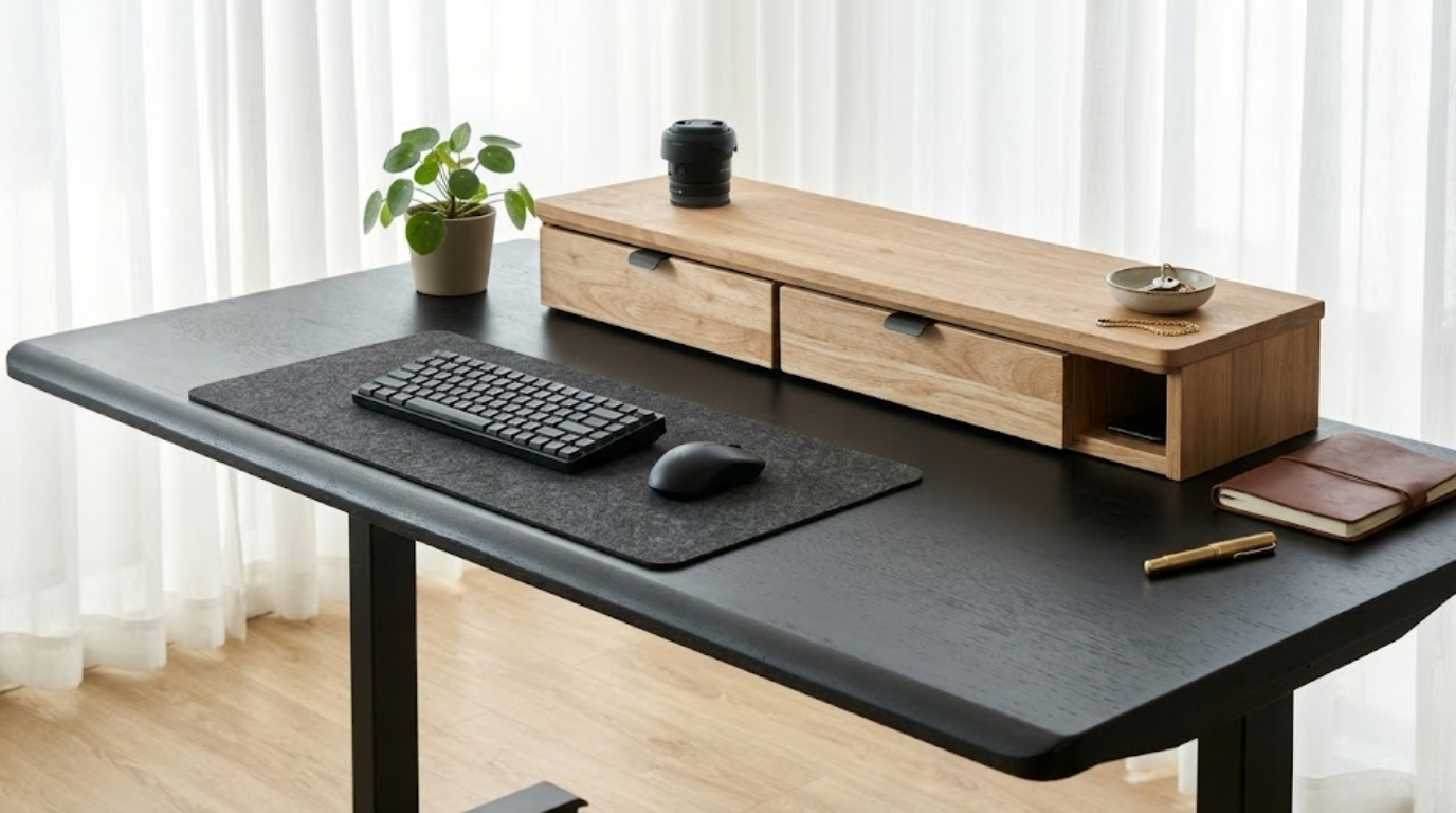 Thiết kế mặt bàn gỗ giúp tối ưu không gian làm việc chuyên nghiệp