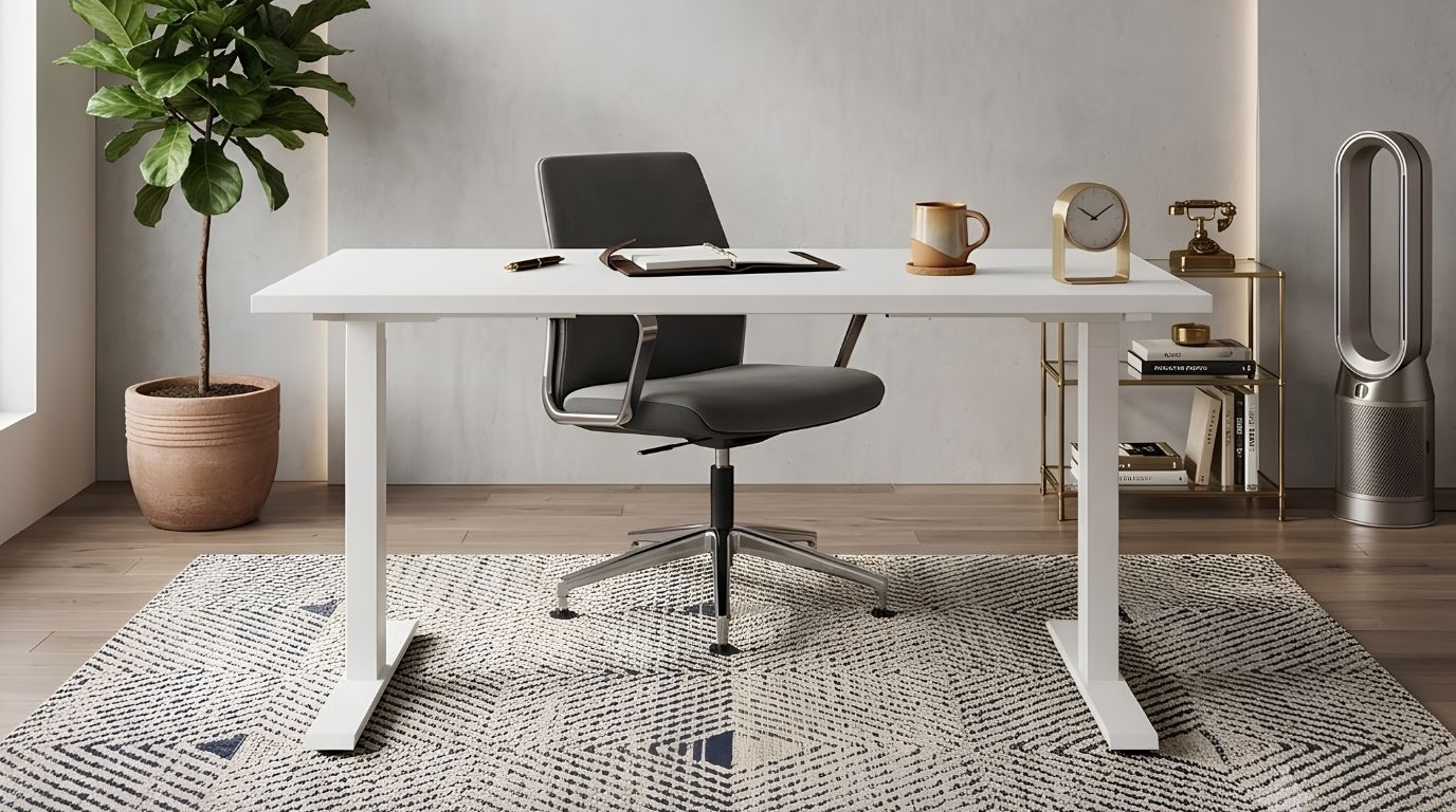Bàn làm việc Pure Edge Base màu trắng tinh tế, thiết kế tối giản, phù hợp cho căn hộ studio và không gian nhỏ gọn. Bàn làm việc Pure Edge Base màu trắng tinh tế, thiết kế tối giản, phù hợp cho căn hộ studio và không gian nhỏ gọn.