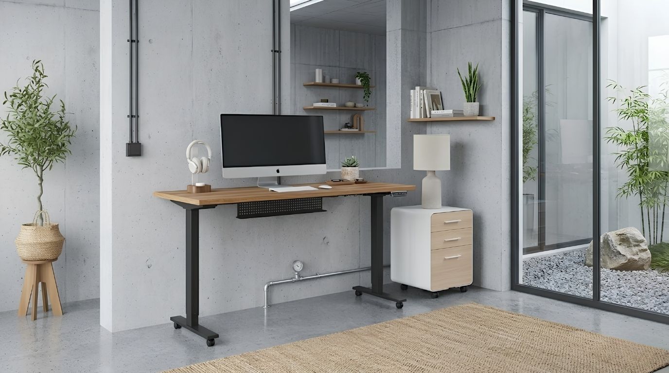 Bàn nâng hạ Pure Edge phù hợp không gian làm việc Industrial