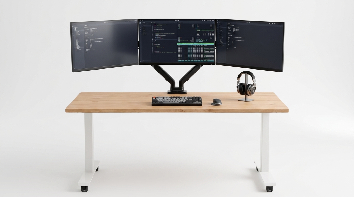 Sử dụng tay nâng màn hình độc lập mang lại khả năng linh hoạt tối đa khi setup.