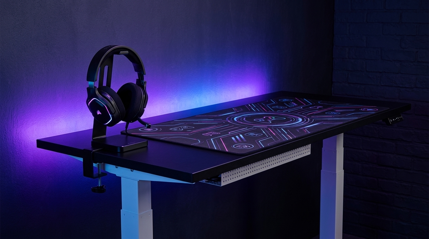 Sự kết hợp giữa ánh sáng ambient và phụ kiện gaming tạo nên góc làm việc đầy cảm hứng Sự kết hợp giữa ánh sáng ambient và phụ kiện gaming tạo nên góc làm việc đầy cảm hứng