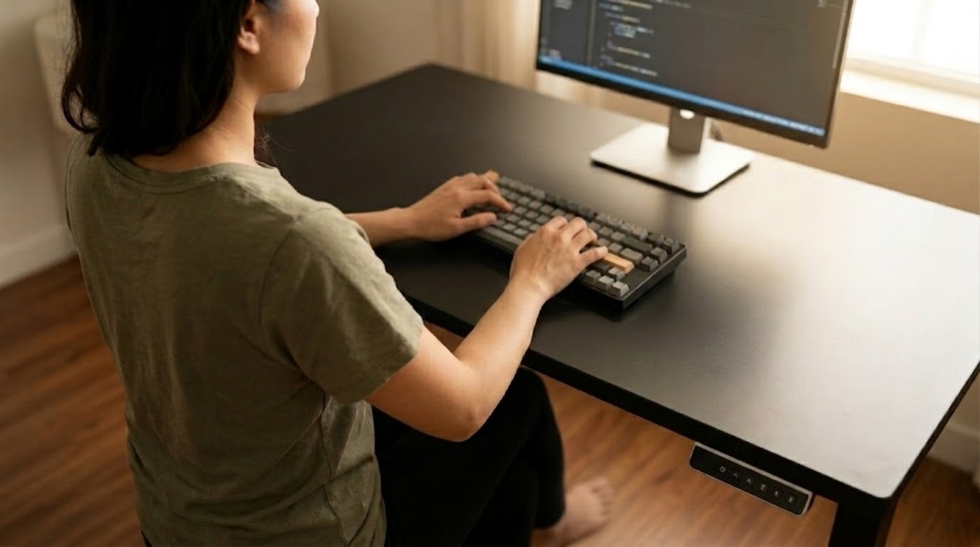 Tư thế cánh tay và cổ tay đúng khi làm việc với bàn phím và chuột