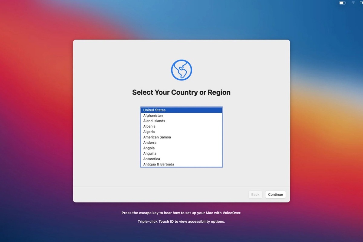 Thiết lập chọn vùng và ngôn ngữ cho Macbook