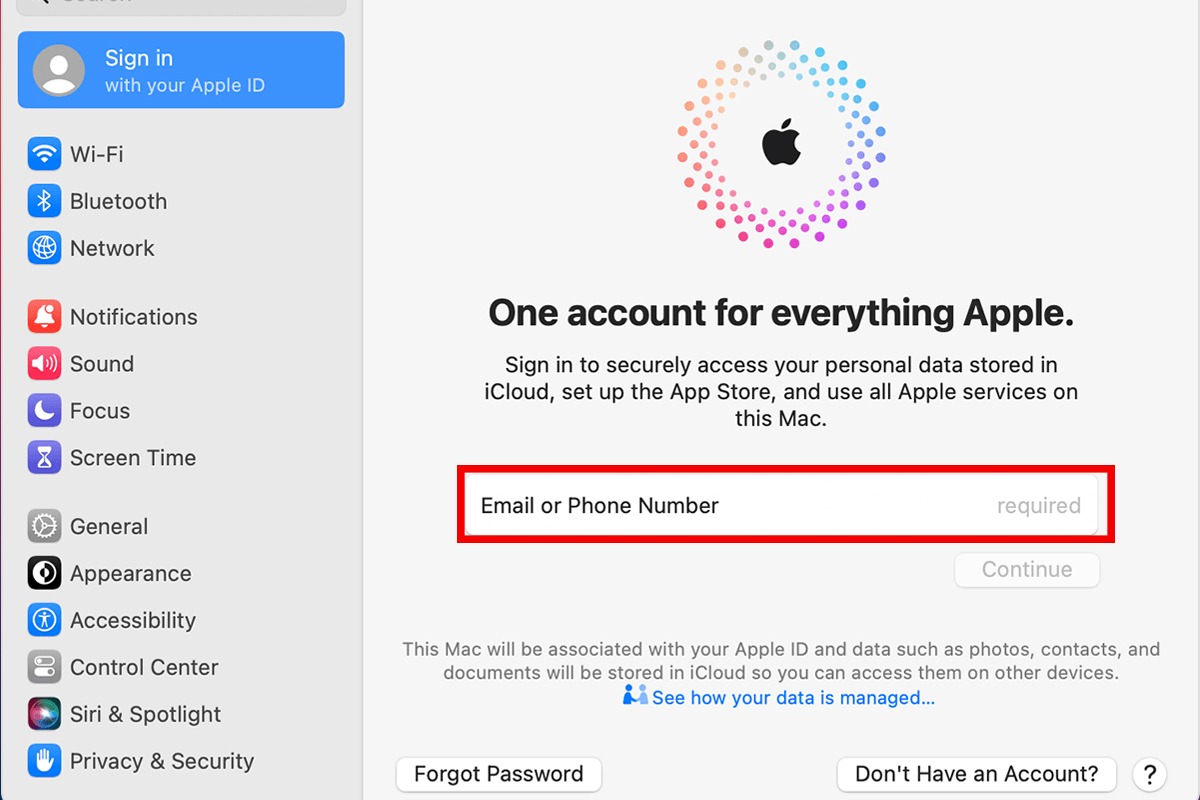 Đăng nhập Apple ID vào macbook mới