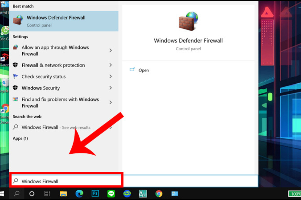 Hướng dẫn cách bật tường lửa trên máy tính Windows
