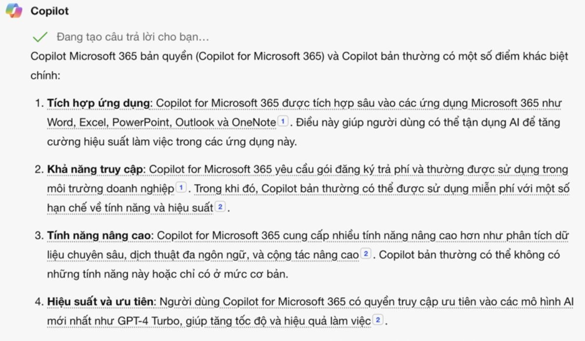 Copilot Microsoft 365 khác gì so với Copilot bản thường?