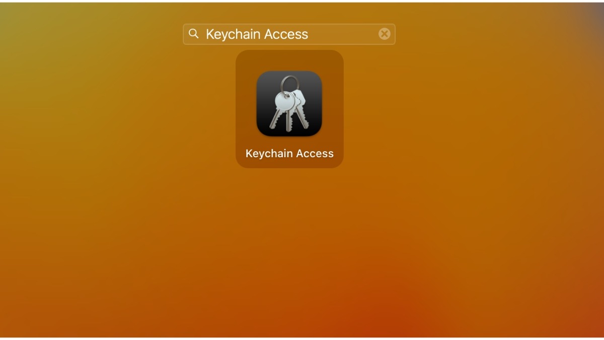 Gõ Keychain Access và mở ứng dụng
