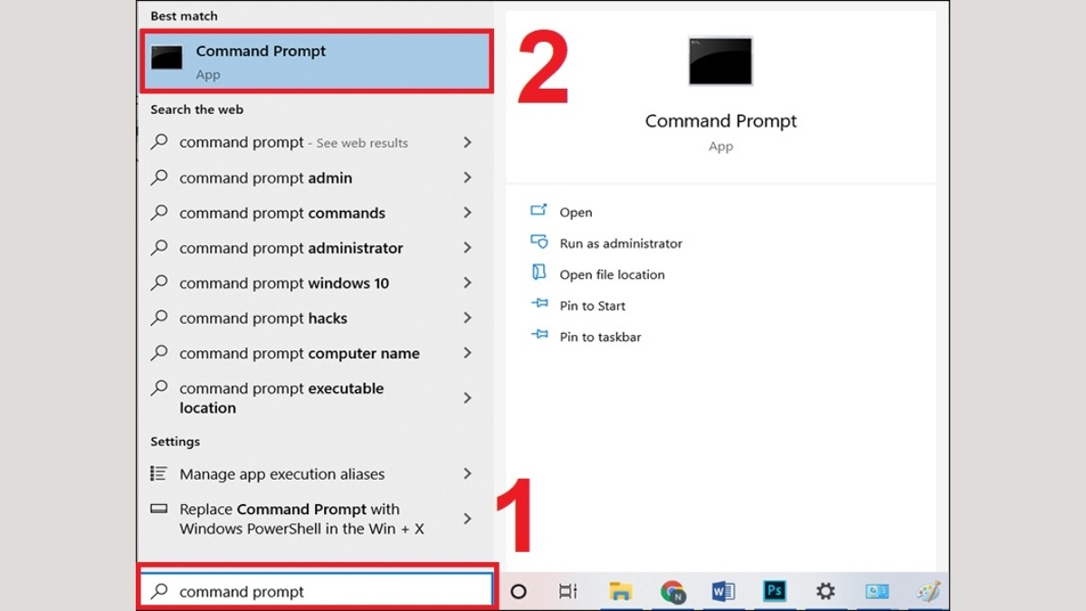 Nhập Command Prompt