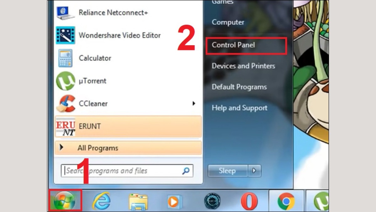 Vào Control Panel