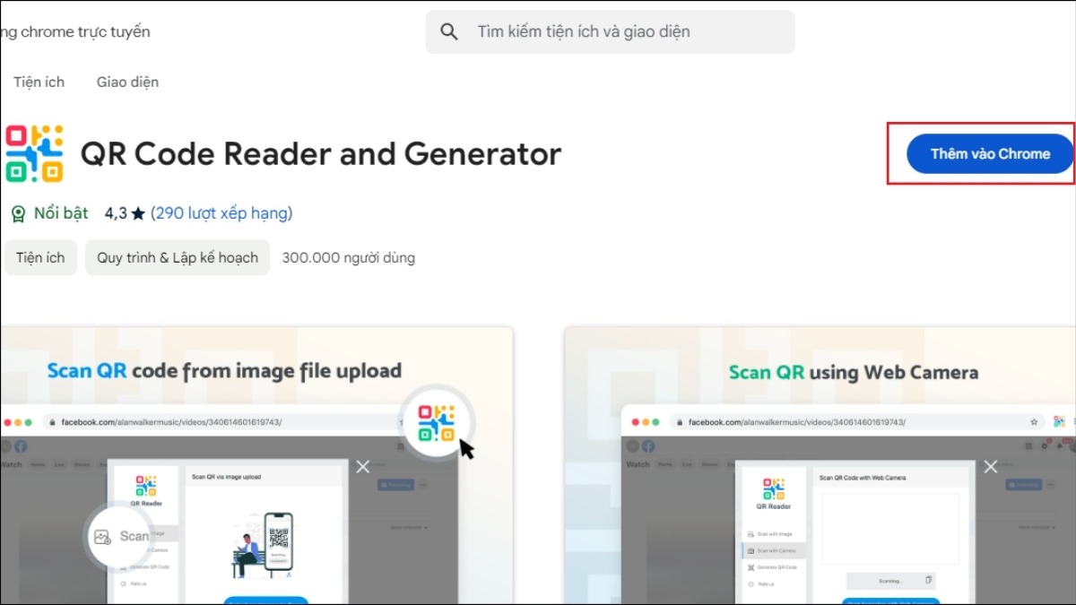 Click vào nút Thêm vào Chrome để cài đặt tiện ích