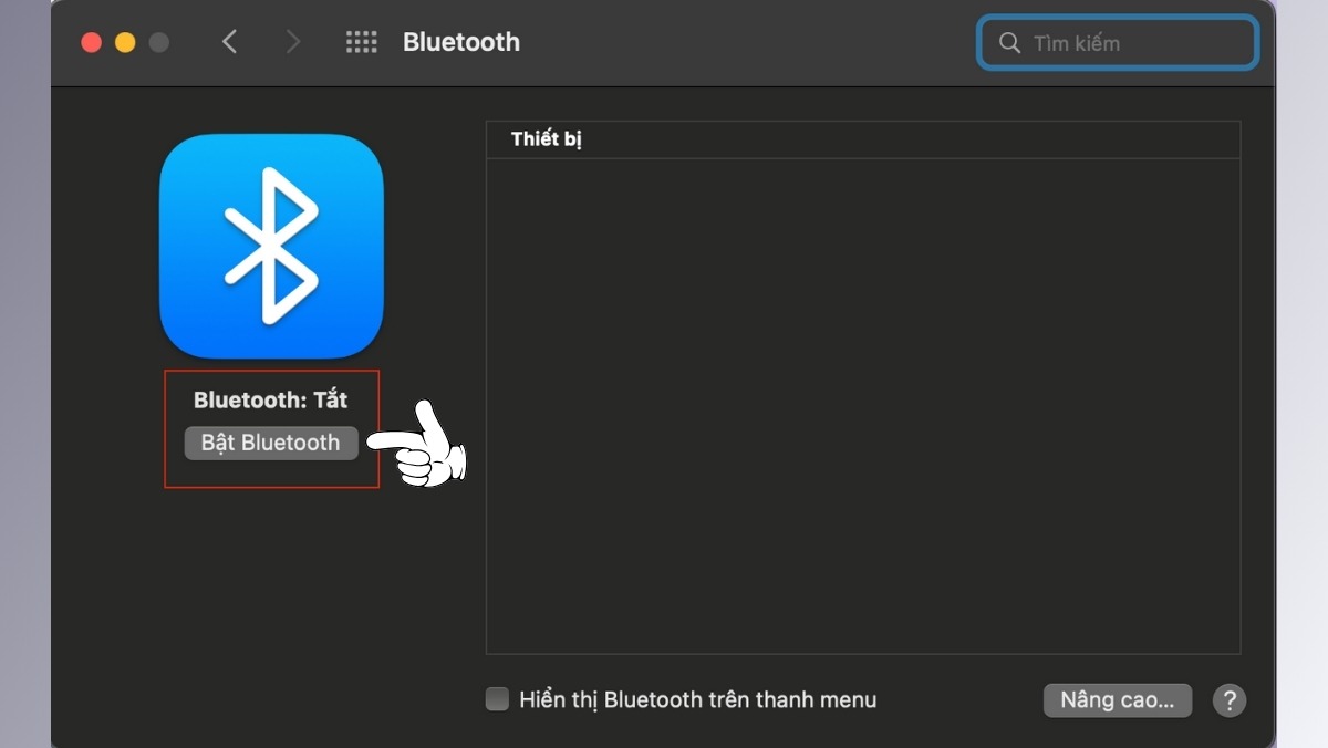 Bật Bluetooth trên macOS