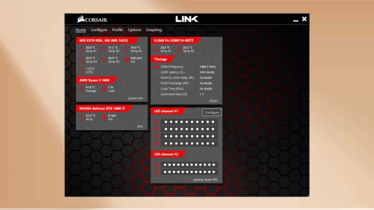 Phần mềm Corsair chuyên dụng cho việc quản lý và điều khiển các thiết bị phần cứng