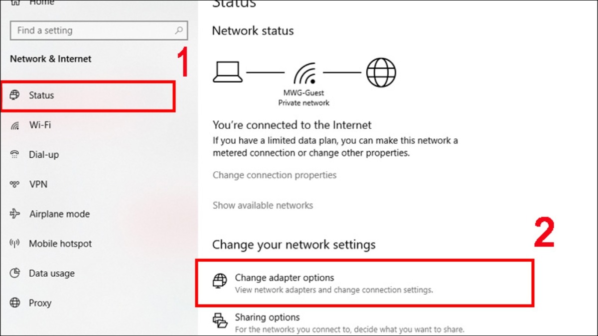 Change adapter options