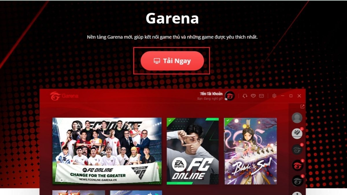 Tải và cài đặt ứng dụng Garena PC