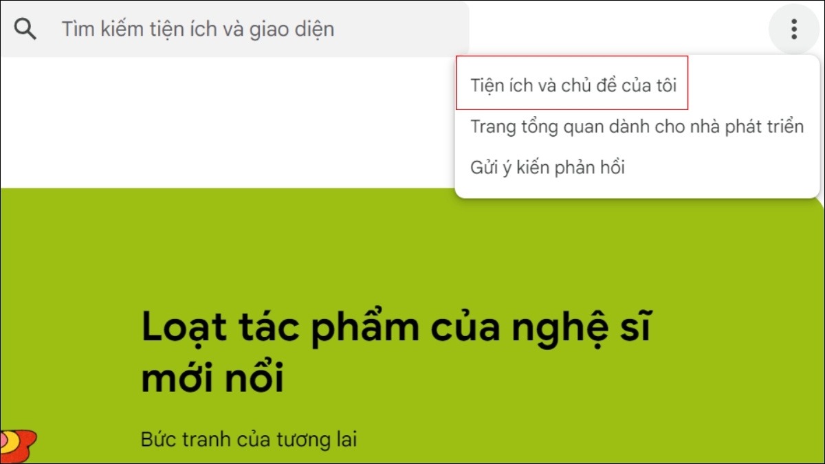 Chọn Tiện ích và chủ đề của tôi