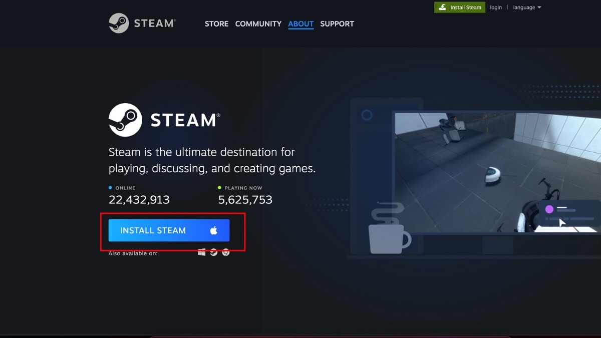 Tải file cài đặt Steam phù hợp với hệ điều hành