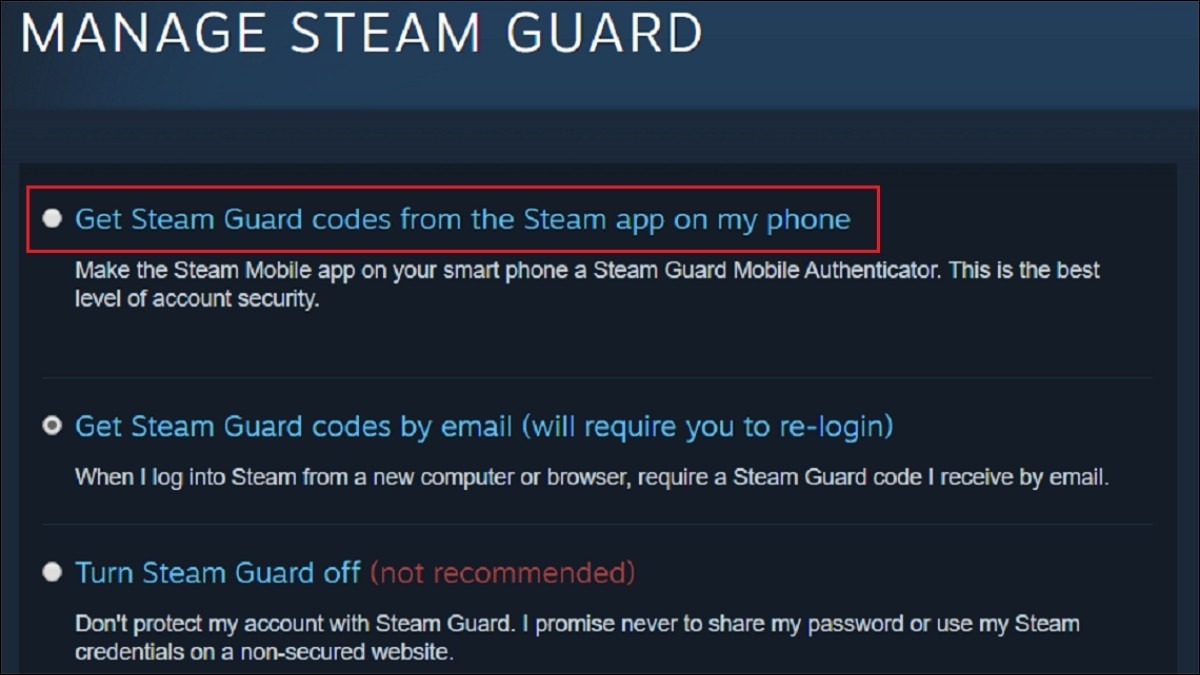 Bật tính năng Steam Guard