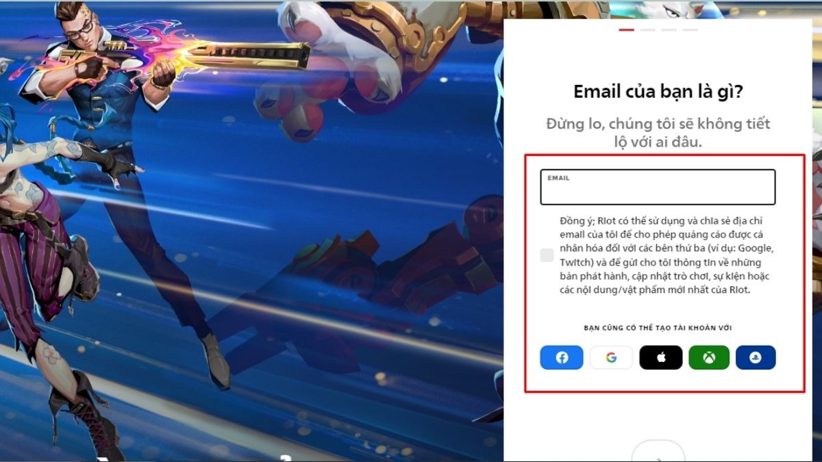 Nhập email của bạn