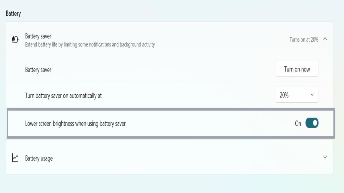 Vào mục Battery Saver