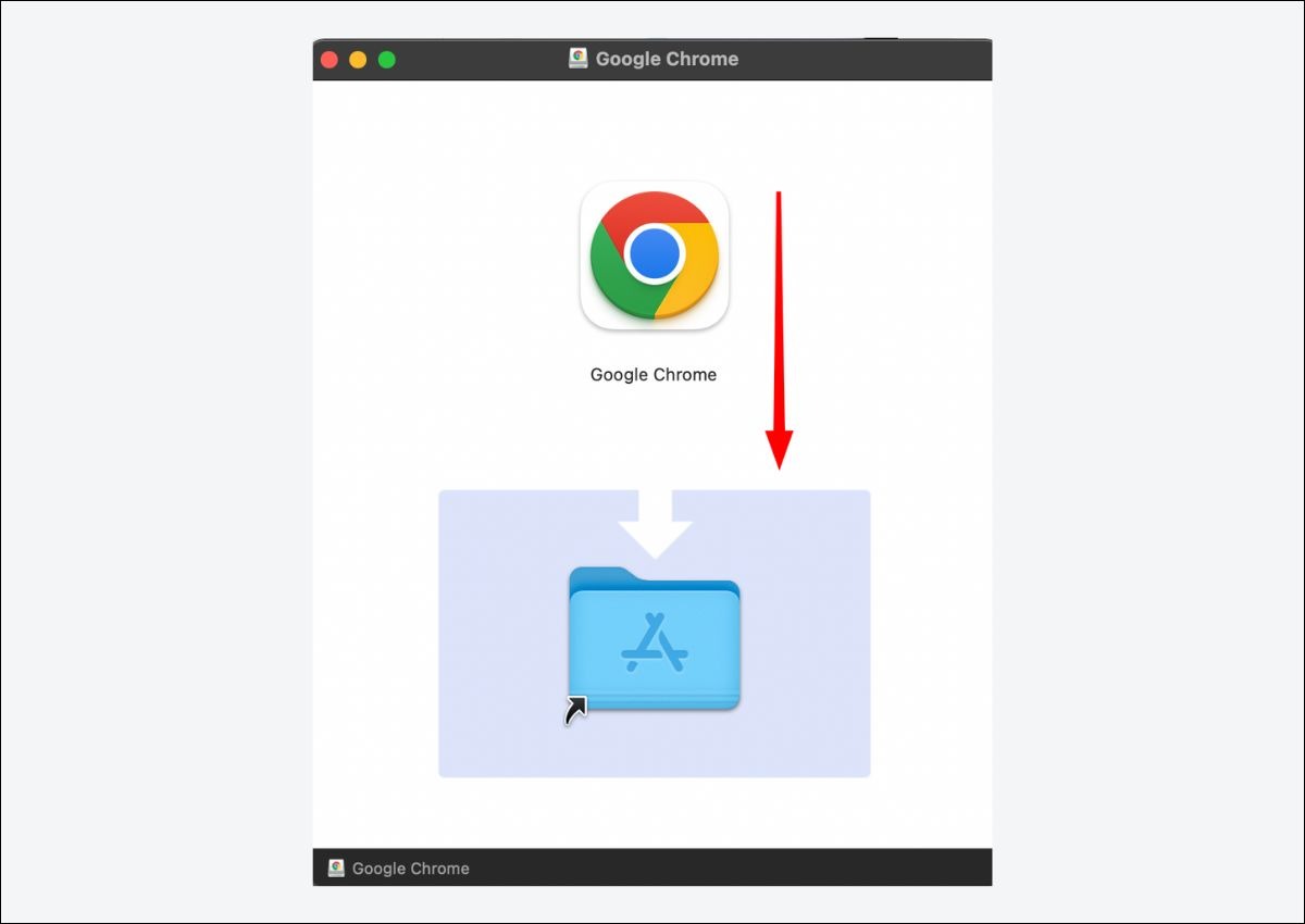 Kéo thả biểu tượng Chrome vào Application của Mac