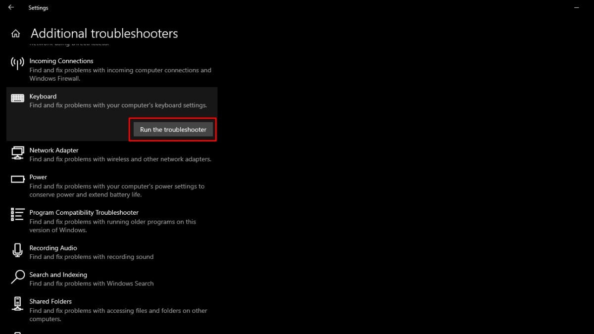 Nhấn vào Run the troubleshooter