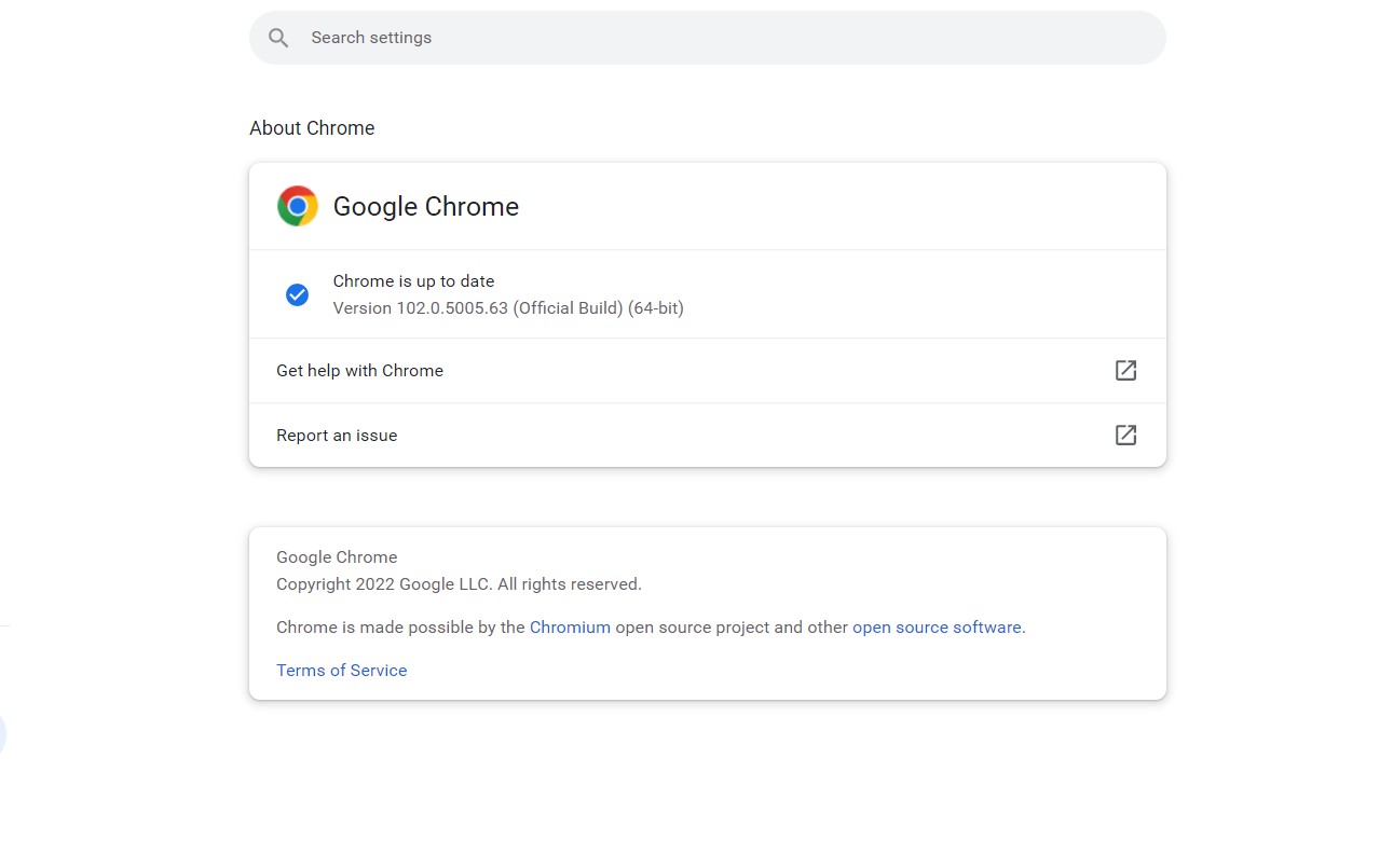 Nâng cấp Chrome lên phiên bản mới nhất