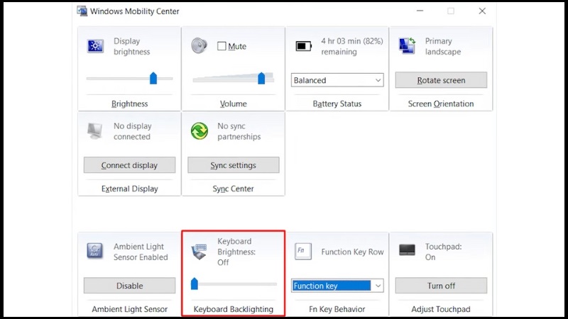 Keyboard Brightness