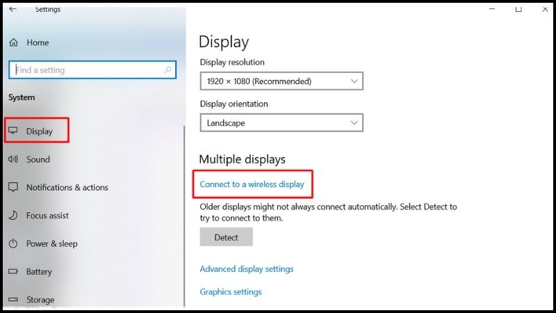 Connect to a wireless display