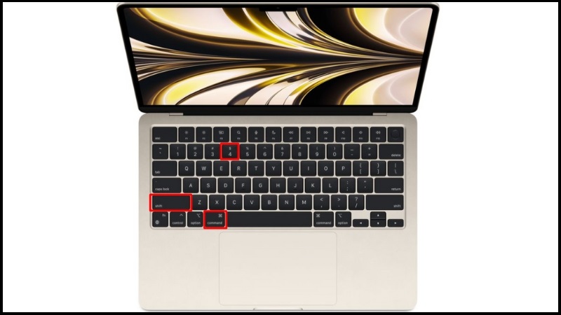 Nhấn tổ hợp phím Command + Shift + 4