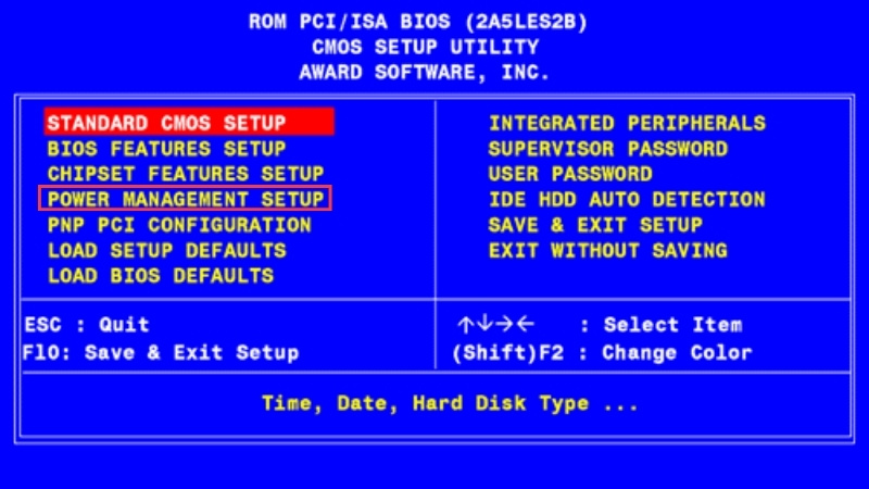 Chọn Power Management Setup