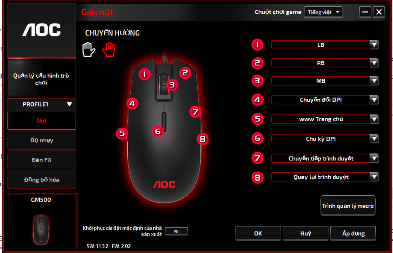 Phần mềm G-Menu độc quyền của AOC